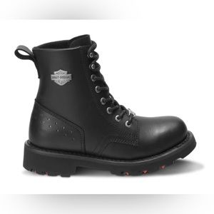 Harley Davidson Riding Leather Reflective Slip Resisrant Black Boots NWT Size 8